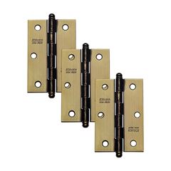 Dobradiça Aço 3x2.1/2 Cartela com 3 880 Ferro Zincado Oxidado Envernizado - Ref.93836 - SILVANA