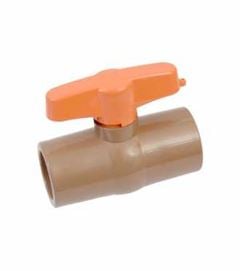 Registro Esfera PVC 25mm Soldável Marrom Cartela - Ref. 3167 - HERC