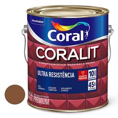 Tinta Esmalte Brilhante Coralit Marrom Conhaque 3,6 Litros - Ref.5202760 - CORAL