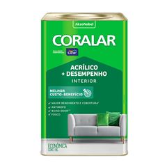 Tinta Acrílica Fosca 18L Coralar mais Desempenho Areia CORAL / REF. 5202335