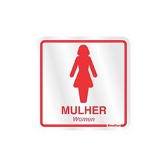 Placa De Alumínio 15x15cm Sanitário Feminino - Ref. 120AD - SINALIZE