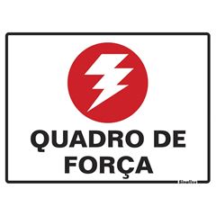 Placa em Poliestireno 15x20cm Quadro de Força SINALIZE / REF. 220AK