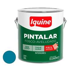 Tinta Vinil Acrílica Fosco 3,6L Aveludado Pintalar Azul Céu IQUINE /REF.79306601