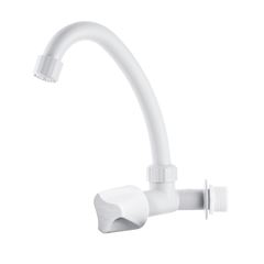Torneira para Cozinha Plástica de Parede Plus com Bica Móvel Branco HERC/ REF. 2750
