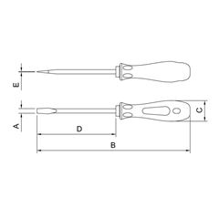 Chave de Fenda Cromado Vanádio 8X250mm  Laranja - Ref. 44130/044 -  TRAMONTINA