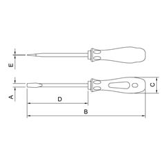 Chave de Fenda Cromado Vanádio 8X300mm  Laranja  - Ref. 44130/045 - TRAMONTINA