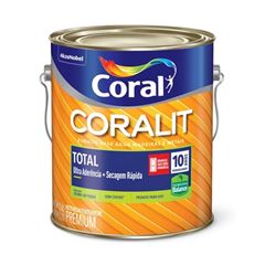 Tinta Esmalte Brilhante Coralit Total Base Água 3,6L Preto CORAL / REF. 5202891