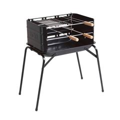 Churrasqueira em Aço com Espeto e Grelha Montana Preto - Ref.003005 - MOR