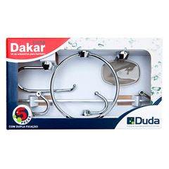 Kit de Acessórios para Banheiro 5 Peças Dakar Branco DUDA / REF. 777.00