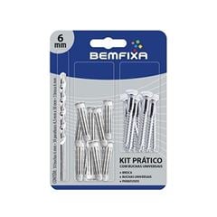 Kit Fixação Prático 06mm Universal com Bucha Parafuso e Broca Viva - Ref. 3761 - BEMFIXA