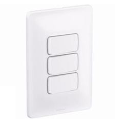 Interruptor Zeffia 4x2 3 Teclas 2 Simples mais 1 Paralela 10A Branco - Ref. 680104 - PIAL