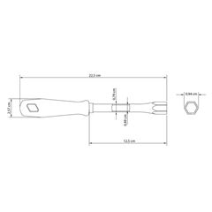 Chave Canhão em Aço Carbono 06mm Cabo Amarelo - Ref. 41450/006 - TRAMONTINA