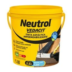 Tinta Asfáltica Impermeabilizante Neutrol à Base de Água 3,6L Preto VEDACIT / REF. 121785