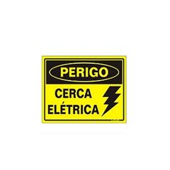 Placa PVC 05x25cm Cerca Elétrica Sinal I - Ref. 220BS - SINALIZE