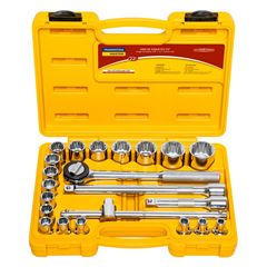 Kit Soquetes em Aço Cromo Vanádio com Maleta 22 Peças Encaixe 1/2 polegada - Ref. 43600022 - TRAMONTINA