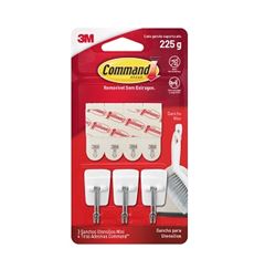 Gancho Adesivo em Aço e Plástico com 3 Peças para Utensílios Command Branco 3M / REF. H0002224865