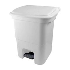 Lixeira Plástica 50 Litros com Pedal Branco - Ref.12908300 - PLASVALE