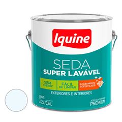 Tinta Acrílica Acetinada 3,6L Seda Super Lavável Branco Neve IQUINE / REF. 262300201