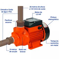 Bomba Periférica 1/2CV 220v BP500 INTECH MACHINE / REF. BP500 220V