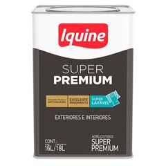 Tinta Acrílica Fosca Super Premium 18L Branco Neve IQUINE / REF. 261300205