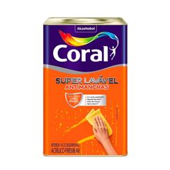 Tinta Acrílica Eggshell Super Lavável 18 Litros Branco CORAL / REF.5273334