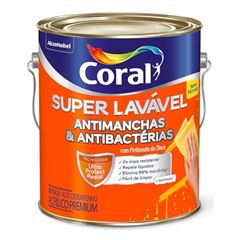 Tinta Acrílica Semiacetinado Super Lavável 3,6L Branco CORAL / REF. 5273335