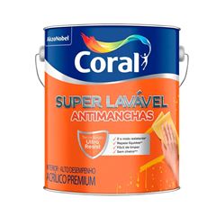 Tinta Acrílica Semiacetinado Super Lavável 3,6L Branco Gelo CORAL / REF. 5273336