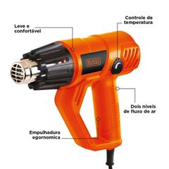 Kit Soprador Térmico Com 5 Peças e Maleta 1800W 220V BLACK E DECKER / REF. HG2000K-B2