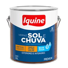 Verniz Alto Brilho 3,6L Sol e Chuva Base Água Incolor IQUINE / REF. 278300101R