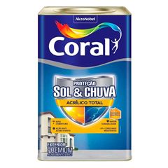 Tinta Acrílica 18L Fosca Proteção Sol e Chuva Branco CORAL/ REF. 5281033