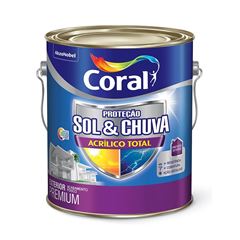 Tinta Acrílica 3,6L Fosca Proteção Sol e Chuva Branco CORAL/ REF. 5281034
