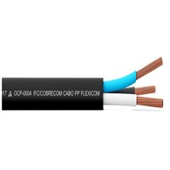Cabo Flexível PP 3x4mm 500V 100m Preto COBRECOM / REF. 1330604401