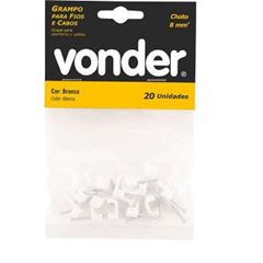 Fixa Fio 8mm Chato Cartela 20 Peças Branco - Ref.2898020008 - VONDER