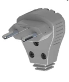 Plug Macho 250v 2P 10A Cinza - Ref. DN1664 - DANEVA