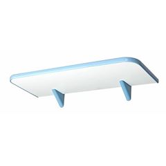 Prateleira de Madeira 20x45cm com Suporte Soft Branco e Azul - Ref.366045020 - PRATEFIX 