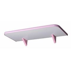 Prateleira de Madeira 20x45cm com Suporte Soft Branco e Rosa - Ref.367045020 - PRATEFIX
