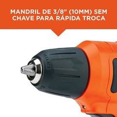 Furadeira Parafusadeira 12 V 13 Acessórios  BLACK&DECKER / REF. LD12S-BR