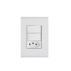 Interruptor 4x2 2 Teclas Simples + 1 Tomada 2P+T 10A Liz Branco - Ref.57170/073 - TRAMONTINA
