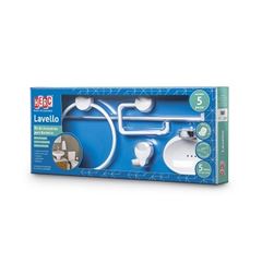 Kit Acessórios Banheiro Abs 5 Peças Lavello Branco/Cromado - Ref. 4091 - HERC 