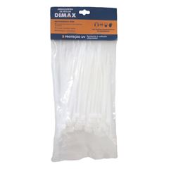 Abraçadeira de Nylon 100x2,5mm 100 peças Branca DIMAX / REF. DMX65723