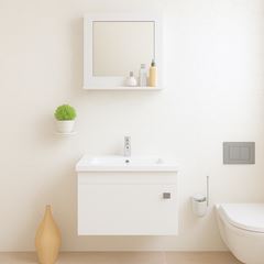 Gabinete Suspenso com Espelhadeira para Banheiro Íris 46 x 44,8cm Branco MGM / REF. 9944.2