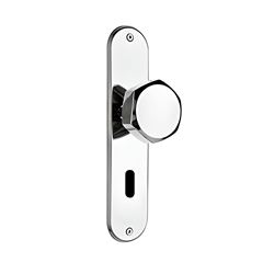 Fechadura Interna Maçaneta e Espelho Cromado Soft 1210 SILVANA / REF. 96124