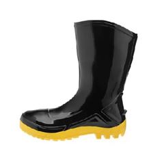 Bota PVC sem Couro 45 sem Forro Preto e Amarelo Vulcaflex - Ref.70045445 - MARLUVAS