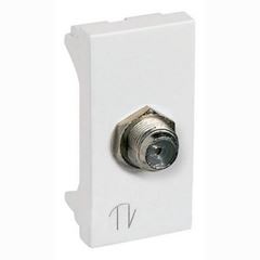 Tomada Módulo Plus+ para Antena de TV Cabo Coaxial Branco - Ref. 615030BC - PIAL