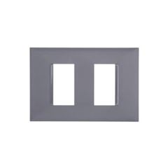Placa Horizontal 2 Postos Separados 4X2 Plus+ Cinza - Ref. 618506CZ - PIAL
