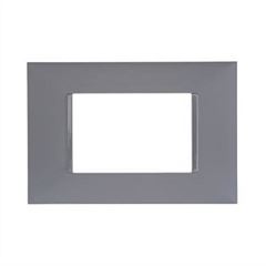 Placa Horizontal 3 Postos 4x2 Plus+ Cinza - Ref. 618503CZ - PIAL