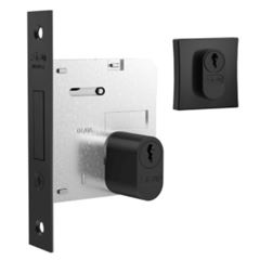 Fechadura Externa Segurança Alavanca Roseta Quadrado Preto - Ref. 40991 - STAM