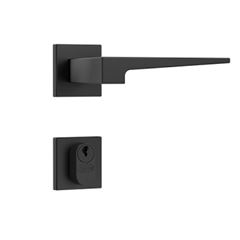 Fechadura Externa Alavanca Roseta Classic Quadrada Preta - Ref. 40712 - STAM