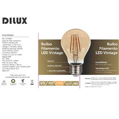 Lâmpada Filamento Led 6W A60 Bivolt 2200K  Âmbar DILUX/ Ref. DI70680