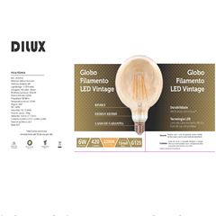 Lâmpada Filamento Led G125 6W Bivolt 2200K Âmbar DILUX / REF. DI70703